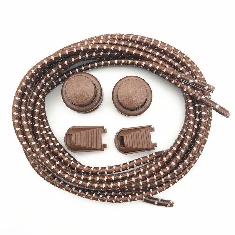 Schnürsenkel Kreative Schnell Keine Krawatte Schnürsenkel freundlicher Erwachsene unisex Schnürsenkel Turnschuhe Sport Faul Schnürsenkel Reflektierende Elastische Elastische: Kaffee