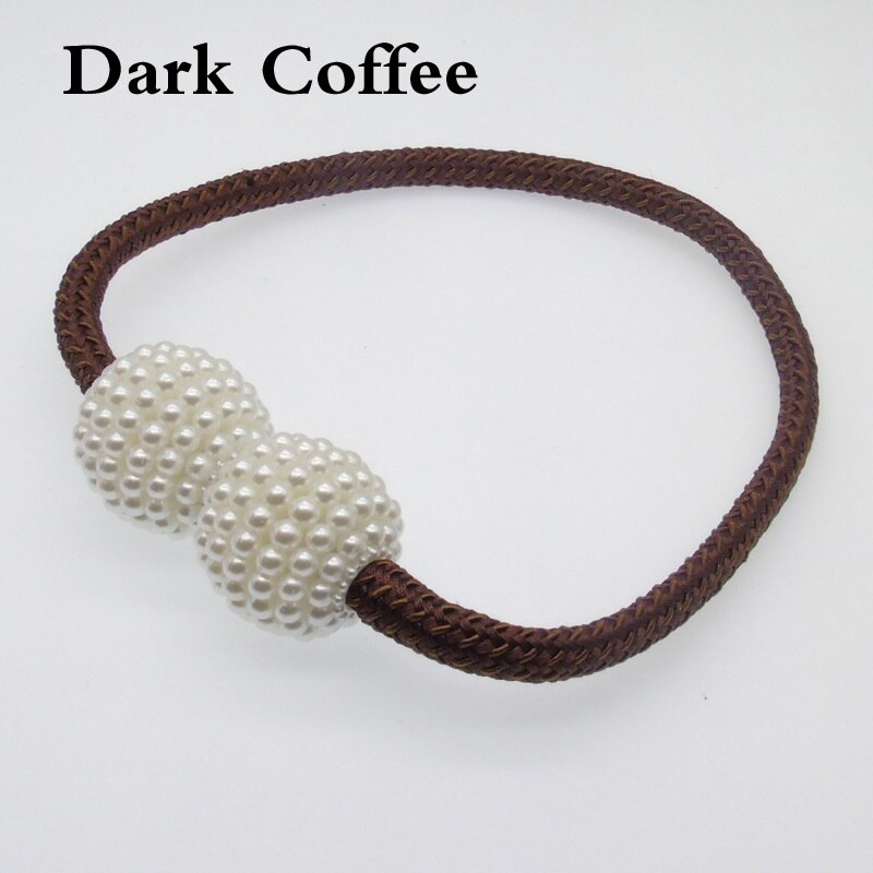 Ganchos magnéticos de perlas para cortina, soportes de cortinas, ganchos de hebilla, hebilla de bola para colgar, accesorios para cortina, decoración del hogar, 1 ud.: Dark Coffee