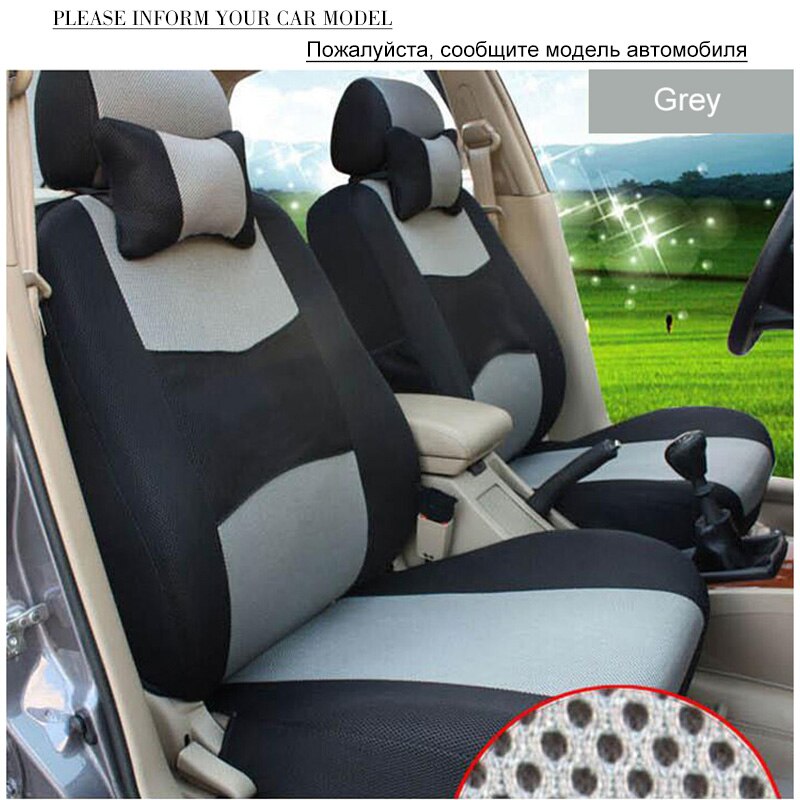 O Shi Auto Bekleding Sandwich Mesh Ademend Materiaal Vier Seizoenen Universele Vijf-Zits Auto Stoelhoezen Pad Voor de Meeste Auto 'S: Grijs