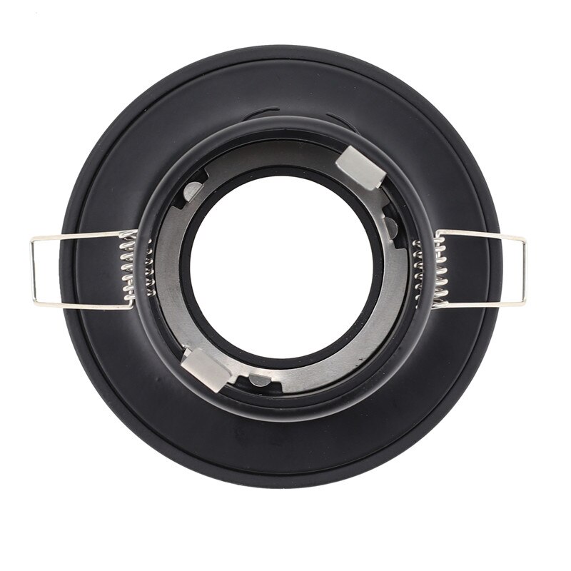 Zwarte Ronde Inbouwspot Spotlight Halogeen Led Incl Base 220V GU10 Plafond Spot Light Aluminium Frame Montage MR16 Armatuur