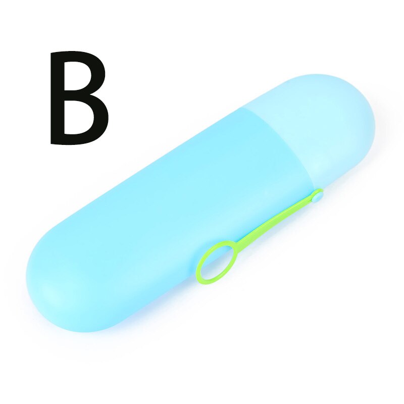 Soporte de vaso de plástico para pasta de dientes, caja de cubierta portátil, accesorios de baño, taza de almacenamiento, suministros para el hogar, senderismo y acampada: B