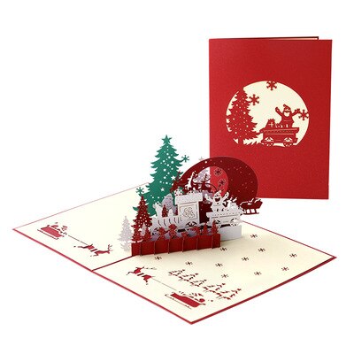 1pc 3d Christmas Greeting Card Christmas Card Wishing Card Message Card Blessing For Year: 3