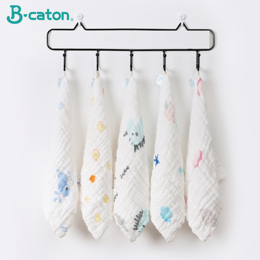 5Pcs Baby Towel Bath Towels Face Washcloth Muslin squares Cotton Hand Wipe Gauze for born Bathing Feeding Kids Handkerchief