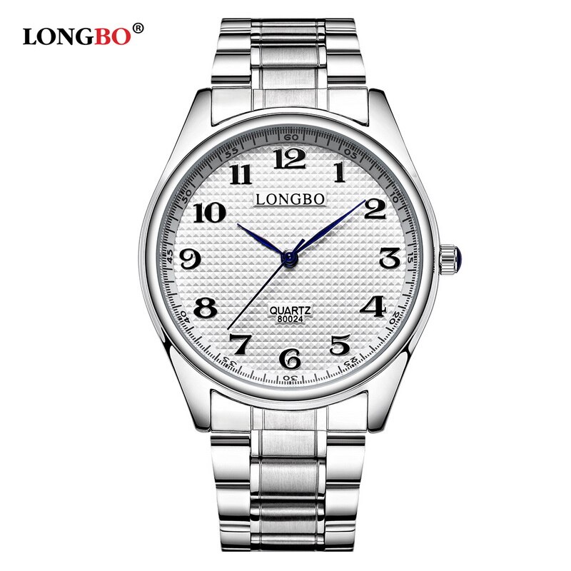 LONGBO Luxus Quarzuhr Casual Fashionsteel horloges mannen vrouwen paar horloge sport analoge horloge 80024 sinowatch winkel: man white