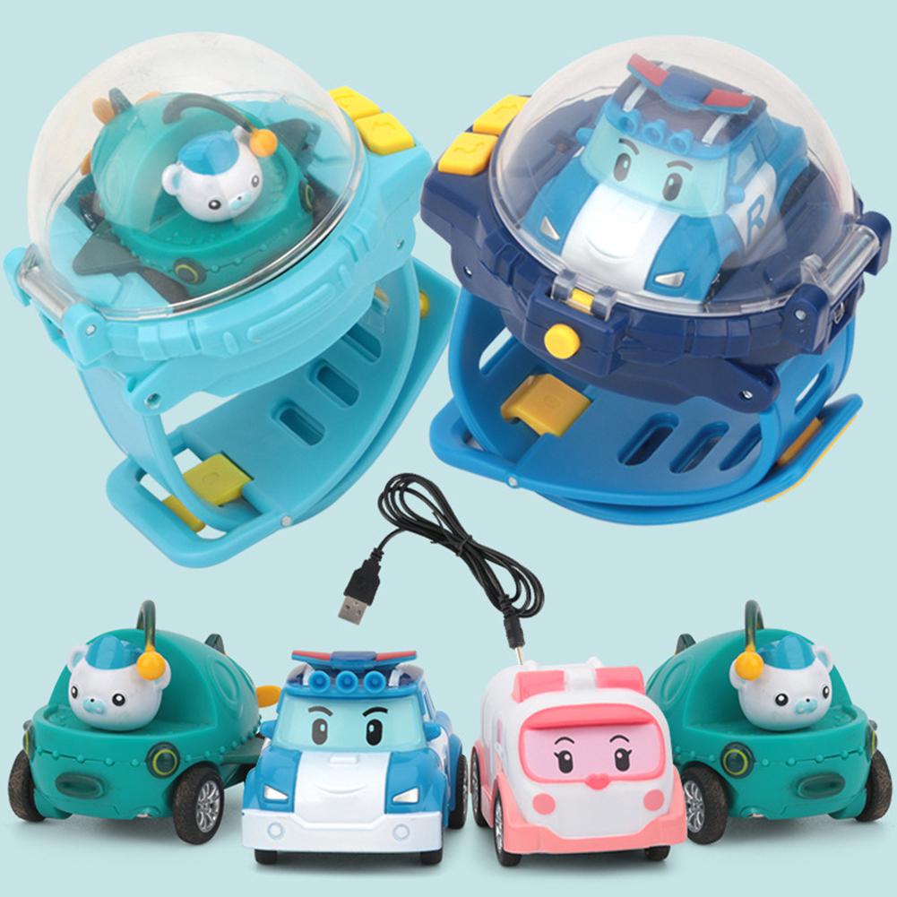 Afstandsbediening Auto Speelgoed Polshorloge Speelgoed Usb Mini Cartoon Voertuigen Speelgoed Cadeau Voor Kinderen