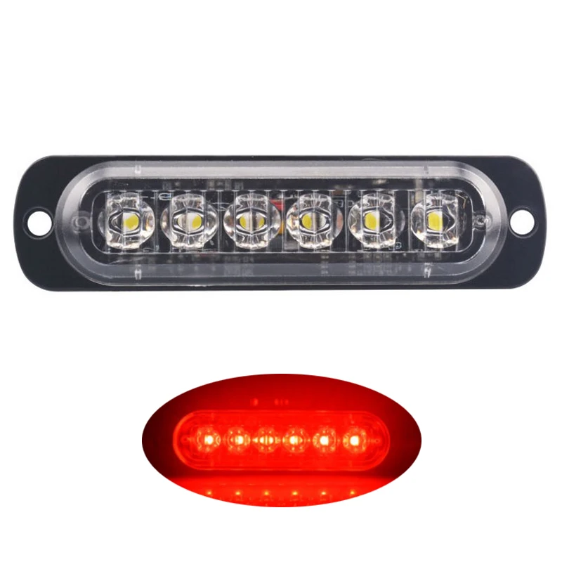 6 LED-Blinkwarnleuchten für LKW, Auto, Motorrad, Gelb, Weiß, 18 Blitzmodi, Notfalllampe, 12–24 V, seitliche, hohe, helle Lichter