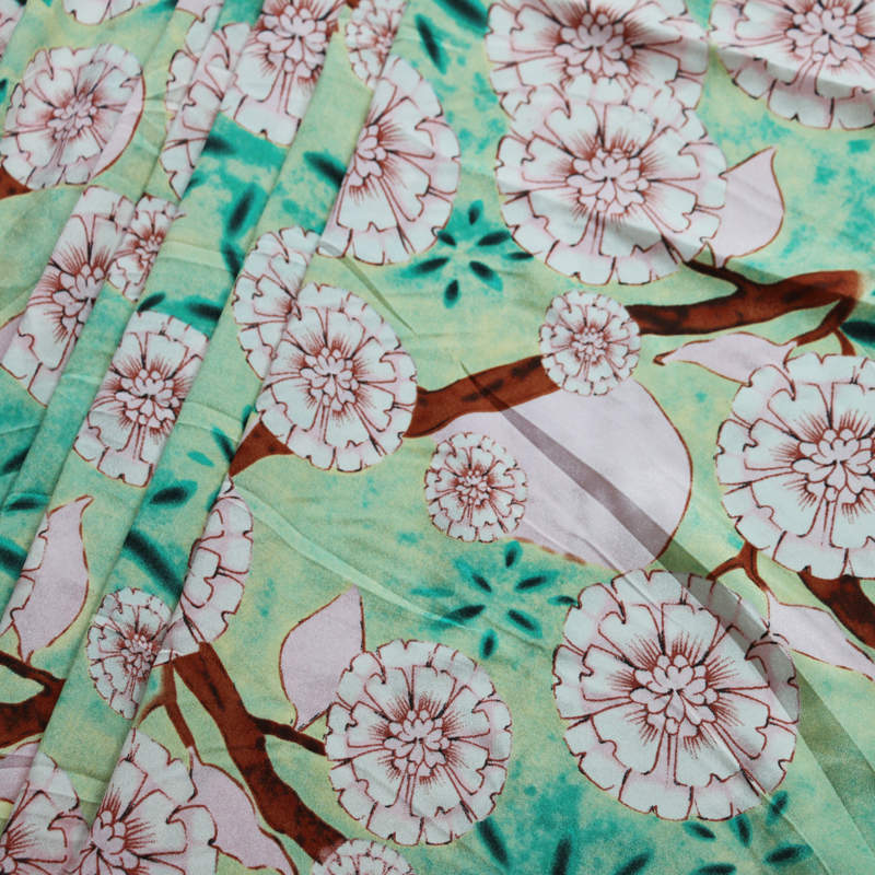 100cm*148cm Slightly Stretch Polyester Material Print Fresh Floral Faille Chiffon Fabric For Shirt Dress