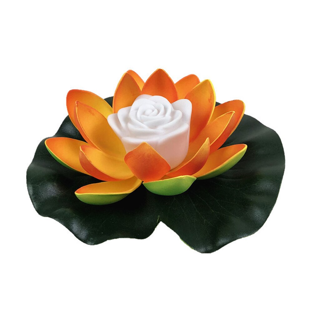 LED Flower Light Floating Artificial Lotus Light Fountain Pond Garden Decoraiton Lamp Micro Landscape Water Pool Wishing Lights: 02