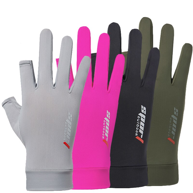 Guantes de Pesca con protección solar para hombre, manoplas de secado rápido transpirables para exteriores, ropa deportiva, verano, FPS 50