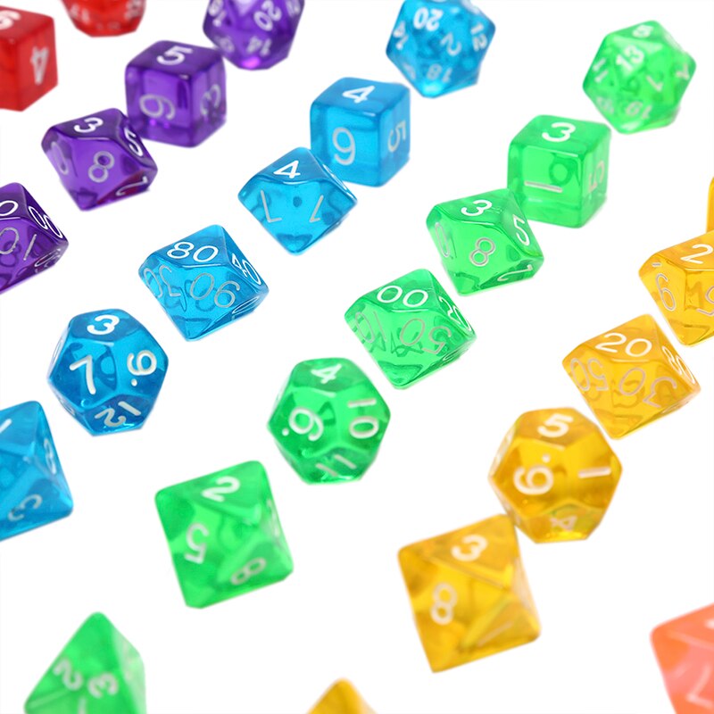 7 teile/satz Kreative Spiel Würfel D & D Bunte Mehrfarbige Würfel Gemischt