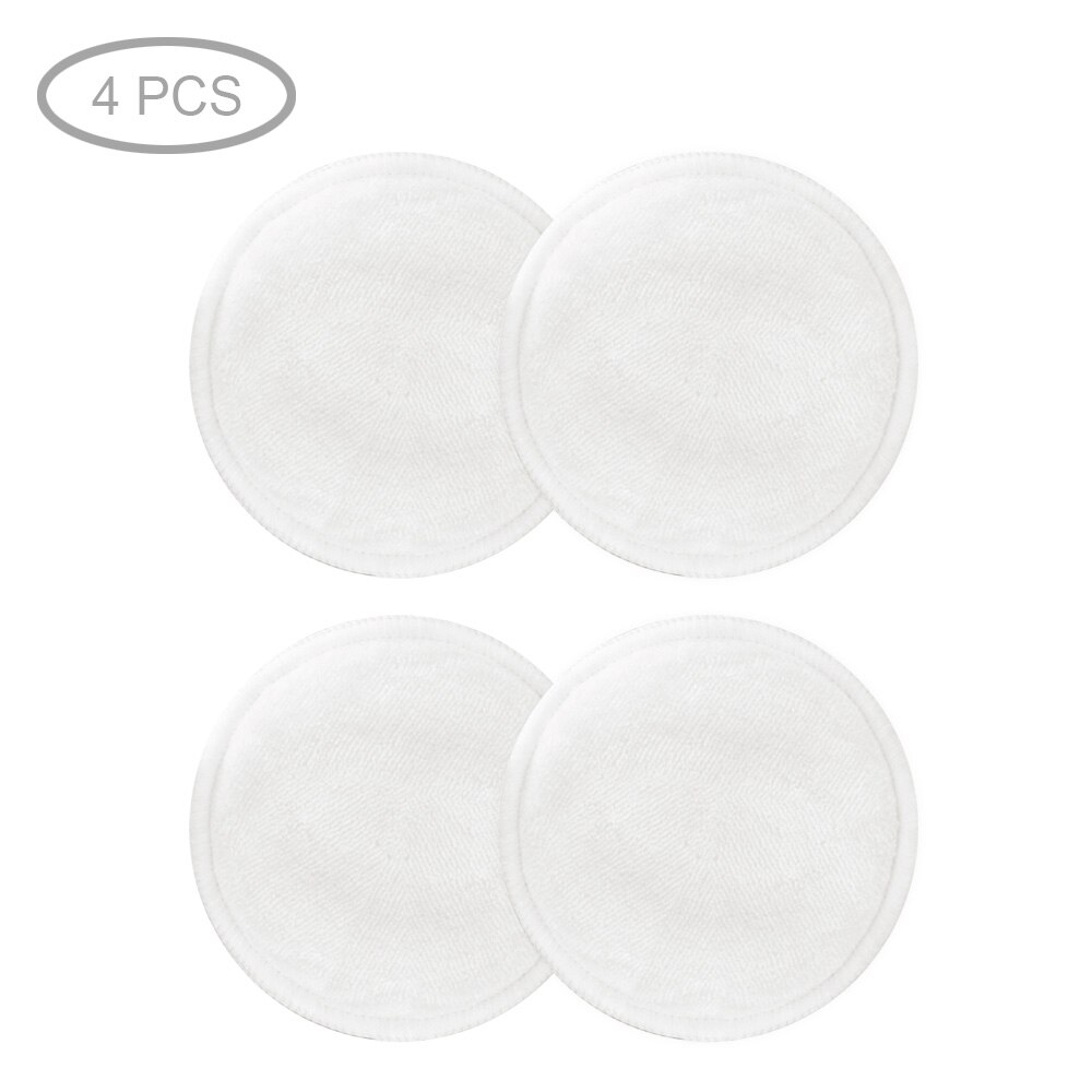 Toallitas limpiadoras reutilizables de algodón para maquillaje, desmaquillantes, lavables, de tres capas, de bambú suave con bolsa de lavandería de malla, herramienta de maquillaje: 4pcs White