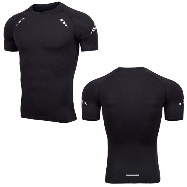 Summer Mens Compression Short Sleeve T Shirt Bodybuilding Fitness Sportswear Men Sport Tops Quick Dry Running Tight Tees: Asian size XXXL