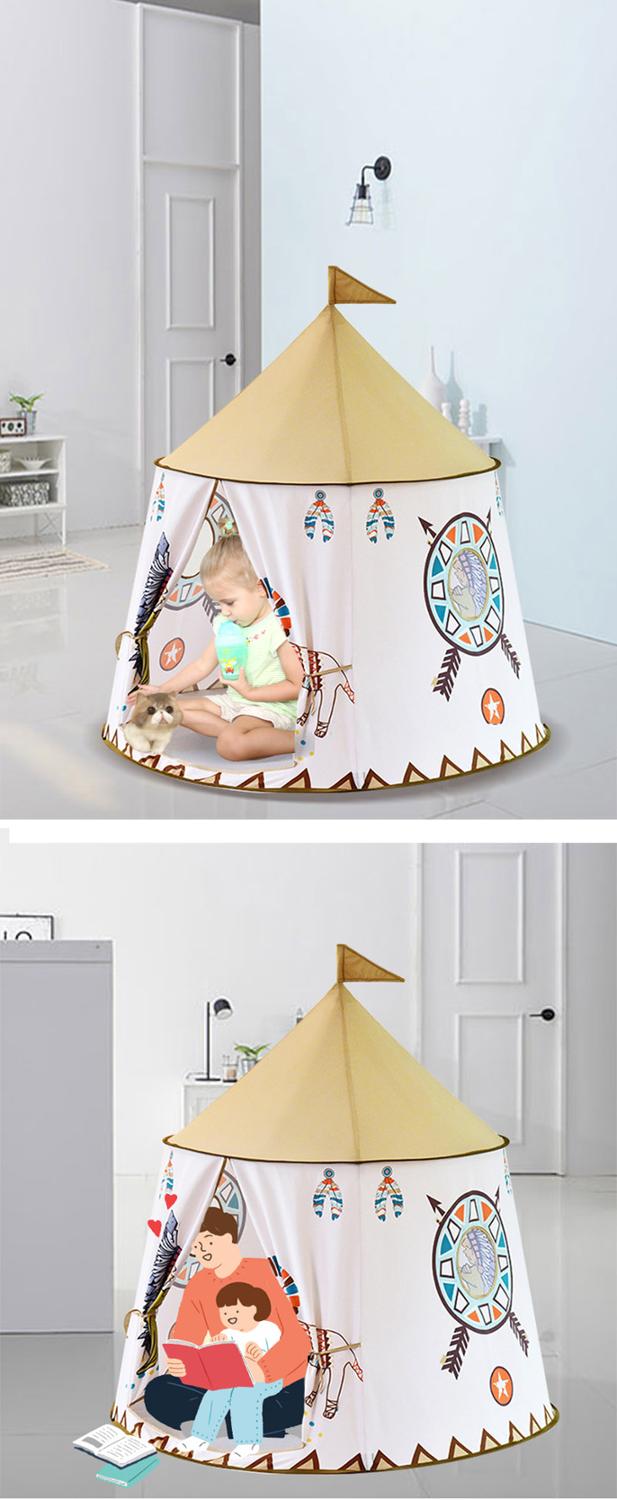 Lille løveborg indisk telt indendørs og udendørs babylegetøj børnetelt spilhus til baby