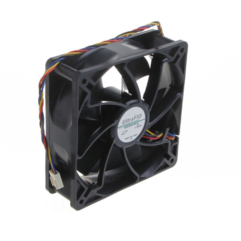 Ventilador de ordenador de alta velocidad, 6000RPM, 120mm, 12cm, PWM, CFM, W12E12BS11B5-07, 120x120x38 CC, 12V, 1.65A, 4 cables, 4 pines, bola Dual Y98A