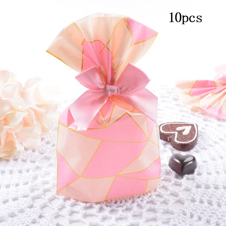10pcs Kraft Paper Unicorn candy box Bags Sweets Candy Packing Pouches wedding baby kid birthday party decor Wrapping Supply: pink candy bag