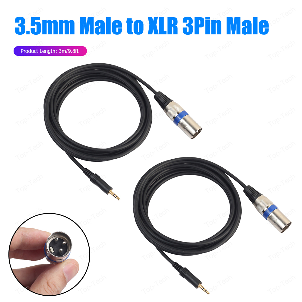 3.5mm Jake Stereo męskie złącze wtykowe kabel do mikrofonu XLR Audio 3Pin Jack głośnik XLR męski na HDTV DVD MP3: Niebieski