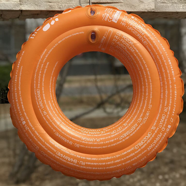 1 stk dobbeltlags svømmearmring til børn svømmearmbånd ringe tykkere pvc oppustelige poolflydere: Orange 1 stk