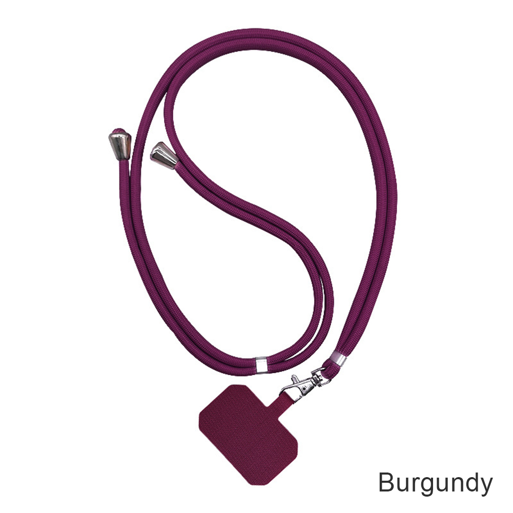 Universele Intrekbare Crossbody Patch Telefoon Lanyards 9 Kleuren Zachte Touw Mobiele Telefoon Strap Lanyard Voor Mobiele Telefoon Opknoping Koord: Burgundy