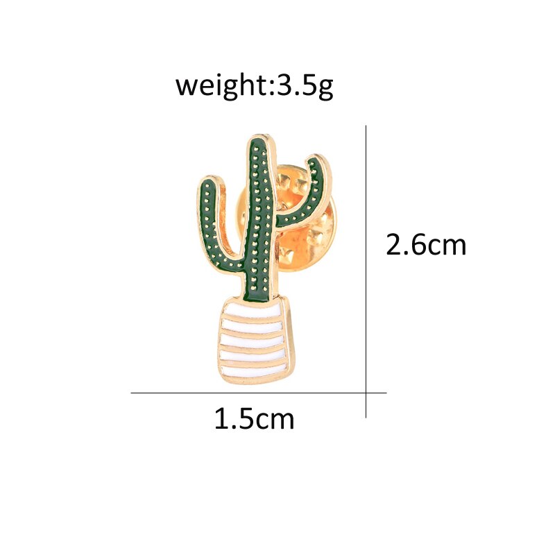 Karikatur Pflanzen Broschen Kokos Baum Monstera Kaktus Blatt Emaille Revers Stifte Abzeichen Für Jacken Rucksack Schmuck für freunde: Kaktus