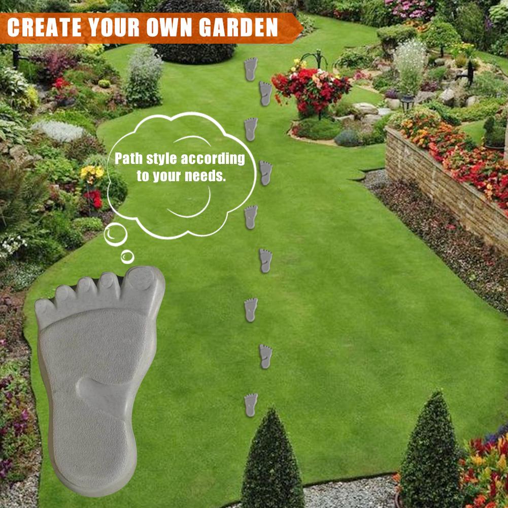 1 Pair Of Footprint Shape Concrete Mold Paving Floor Mould ABS Floor Mould For Lawn Park Garden Beach Path Decoration