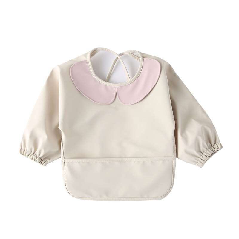 Waterdichte Pu Baby Bib Burp Doek Met Voedsel Pocket Zuigelingen Kinderen Lange Mouw Voeden Tekening Kiel Schort Jongens Meisjes Stuff: 1