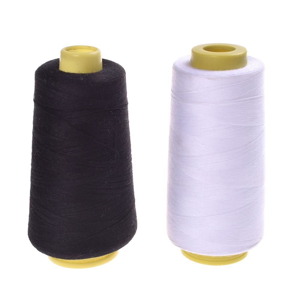 Bedste 3000m polyester yards sytråd sort og hvid industrisnor gør-det-selv-stærke og holdbare sytilbehør til tøj
