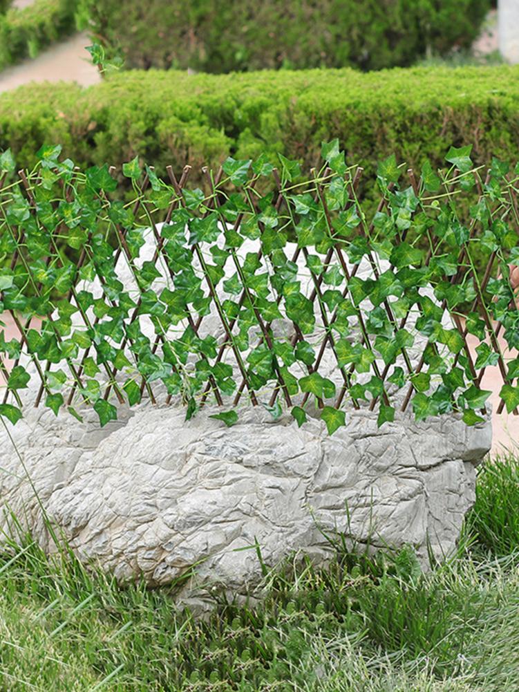 Ekspanderende trellis hegn tilbagetrækkeligt hegn kunstig haveplante hegn uv beskyttet privatlivsskærm til udendørs indendørs have