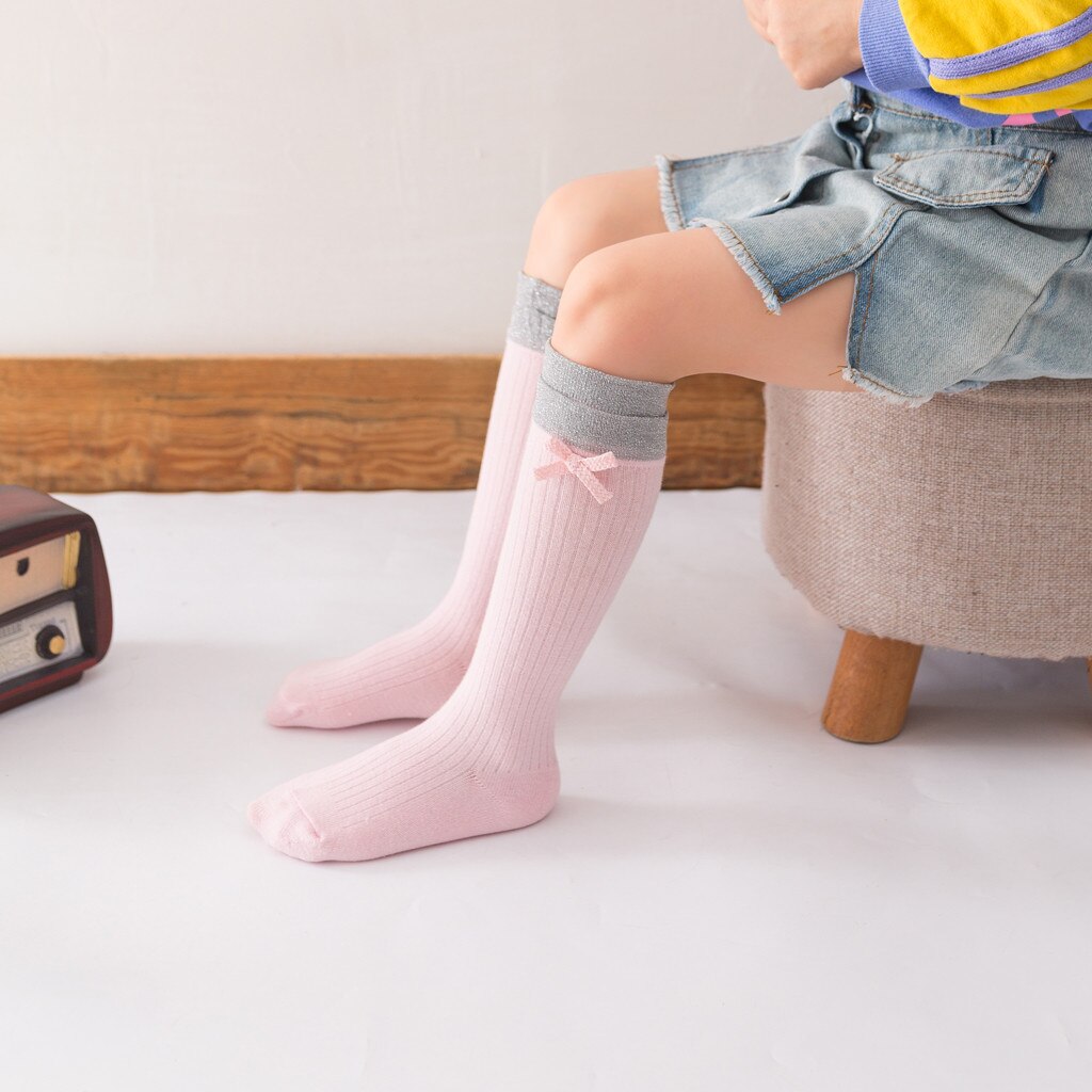 Kind Socken Kinder Kleinkind Baby Mädchen Jungen Solide Anti-Slip Gestrickt Lange Socken Knie Socken Winter Herbst Baumwolle socken M810 #