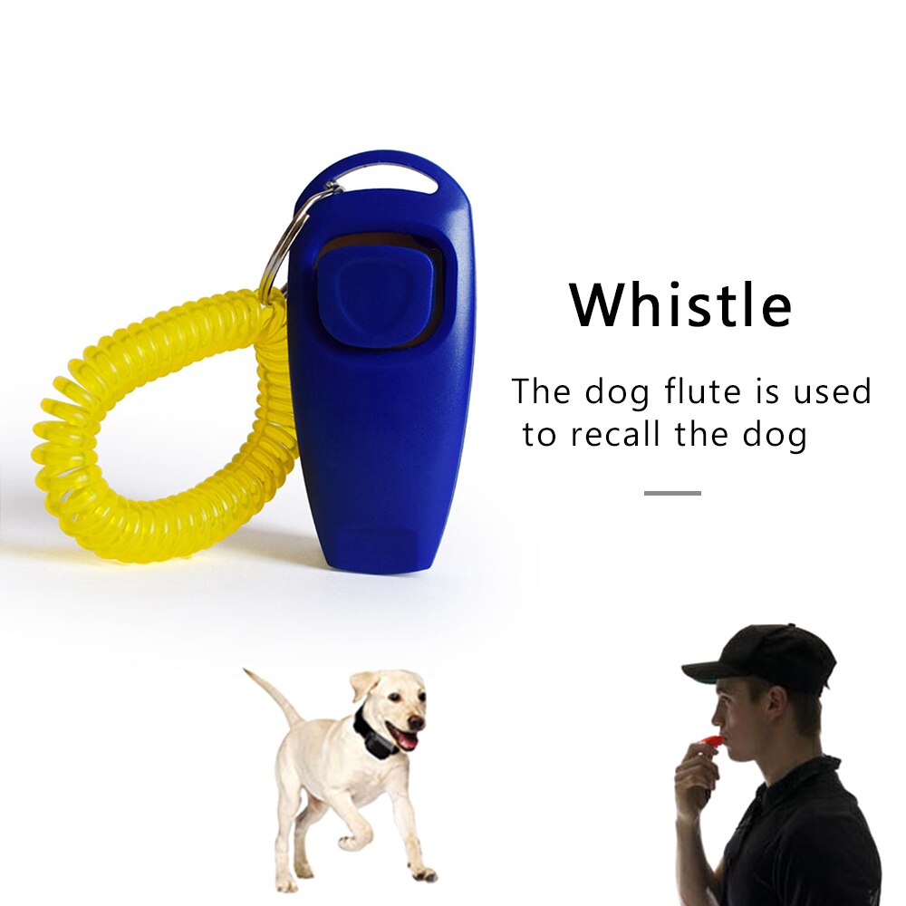 Dog Clicker Toys Pet Training Clicker Obedience Dog Cat Training Trainer 2 in 1 Whistle Pet Training Tools Key Ring