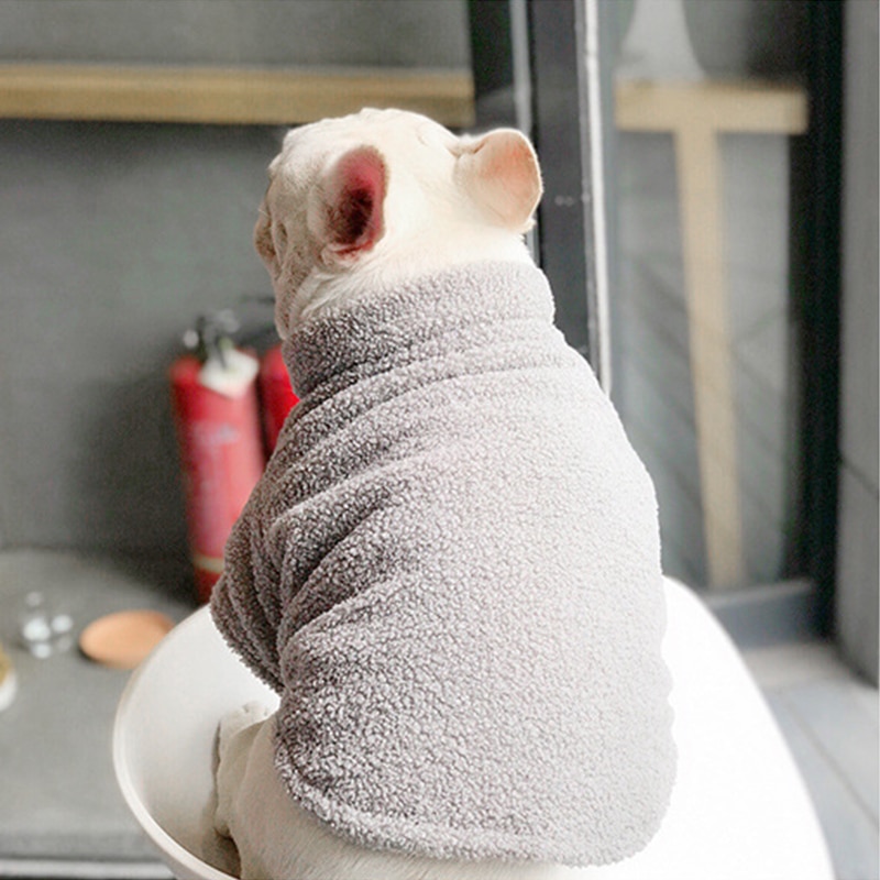 Pug francés ropa para Bulldog perro chaqueta de abrigo de lana de perro mascota ropa de perros abrigados en invierno mascotas ropa para perros con capucha ropa para mascotas