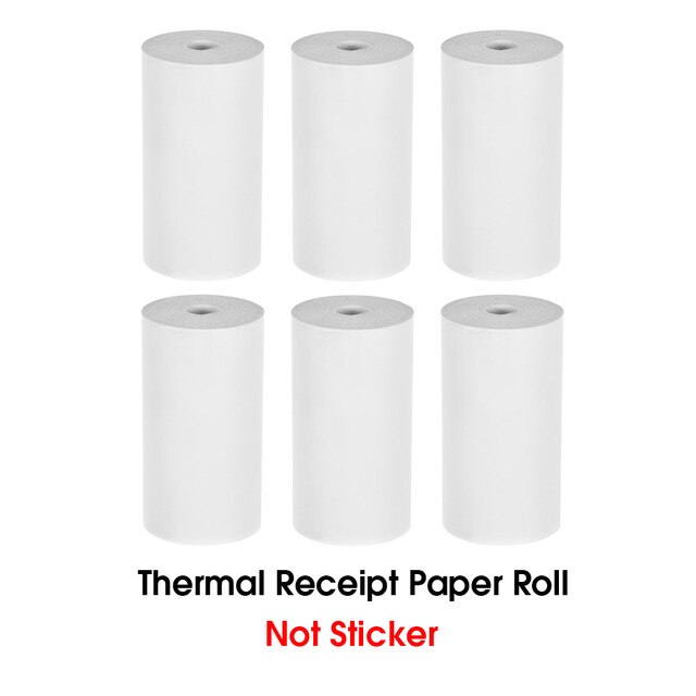 Peripage 56X30Mm Thermisch Papier Label Papier Sticker Papier Voor Thermische Pocket Mini Printer A6 A8: White 6 Rolls