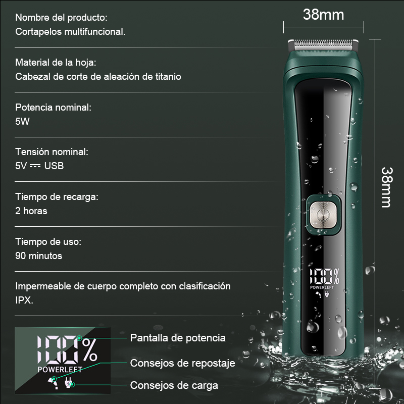 FivePears tondeuse cheveux homme/a barbe/nez,Multifonctionnel/Étanche,rasoir electrique homme/barbier,tendeuse a barbe,finition tondeuse cheveux professionnelle