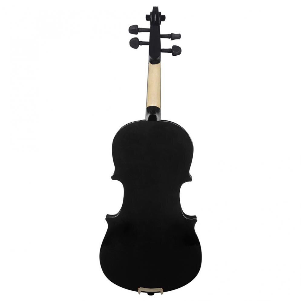 4/4 Full Size Black Acoustic Violin Fiddle with Case &amp; Bow &amp; Rosin for Violin Beginner