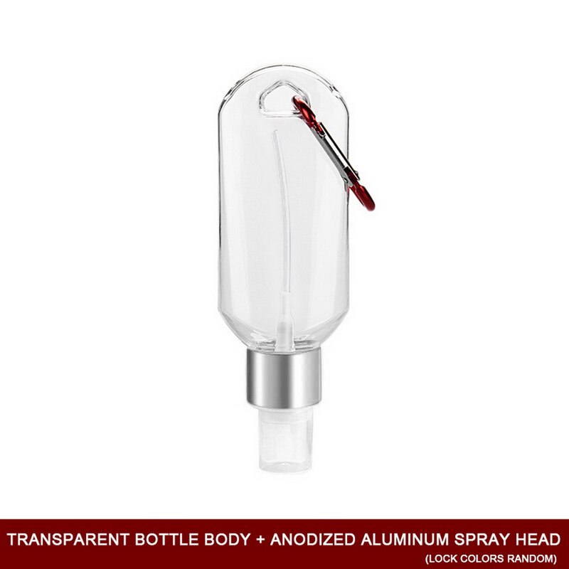50ml Empty Refillable Bottle With Key Ring Hook Travel Transparent Plastic Perfume Bottle Alcohol Container Hand Sanitizer: C / 15pcs 50ml
