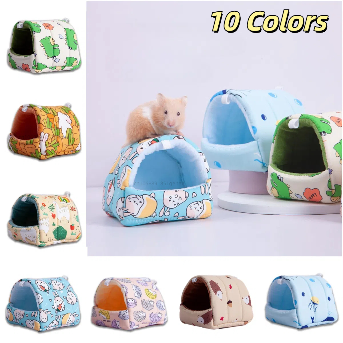 Warm Winter Hamster Nest Cute Cartoon Rabbit Squirrel Mini Cage Guinea Pig Nest Comfortable Small Animal Mice Rat Sleeping Bed