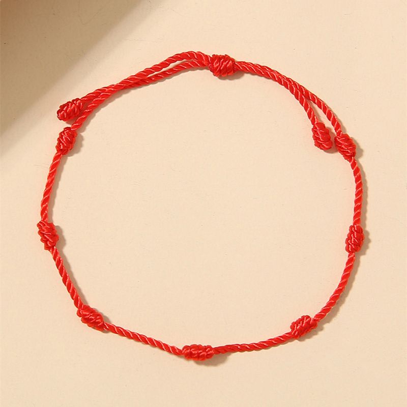 2 stuks rode armband met 7 knopen ter bescherming tegen het boze oog, geluksamulet voor succes en voorspoed, vriendschapsarmband