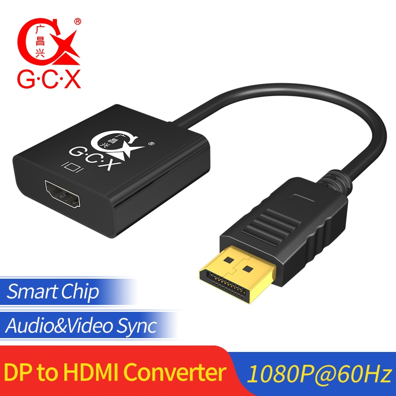 GCX Displayport to HDMI Converter 1080P Video Audio Sync Male to Female