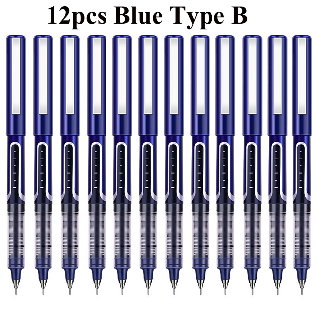 Deli RollerBall Pens,12 Pack Blue Black Fine Point Roller Ball Pen, 0.5mm Liquid Gel Ink Pen for Writing Journaling Taking Notes: Black Bronze