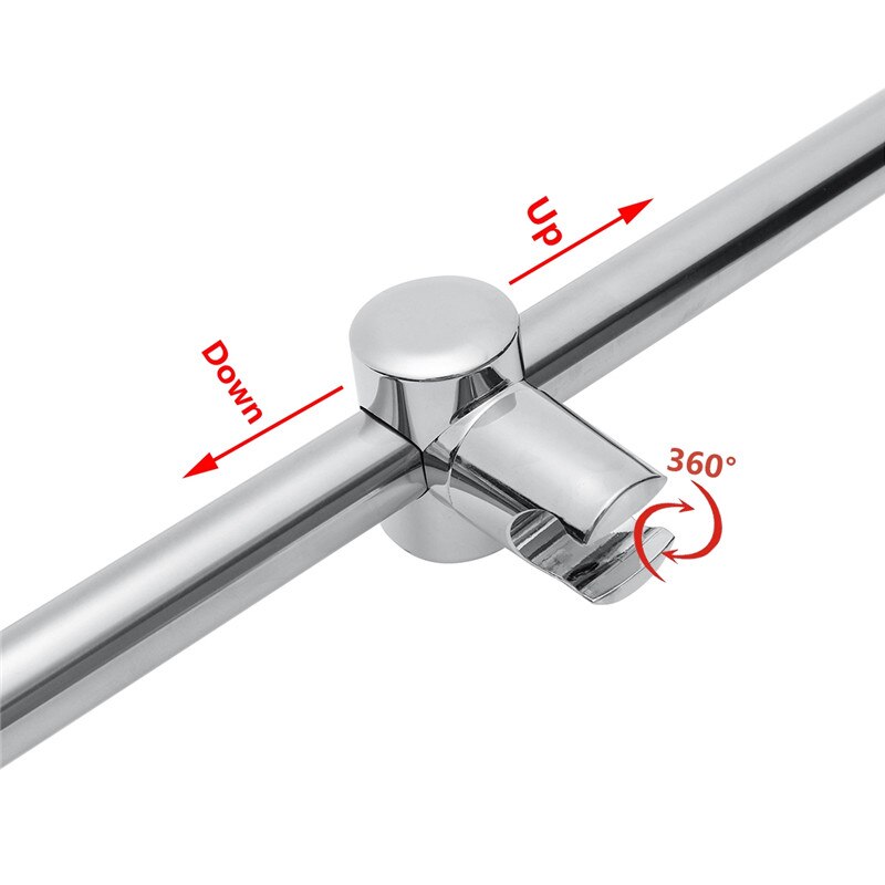 61cm Stainless Steel Chrome Adjustable Shower Riser Rail Set Shower Sliding Bar For Bathroom Shower Head Holder Riser Bracket