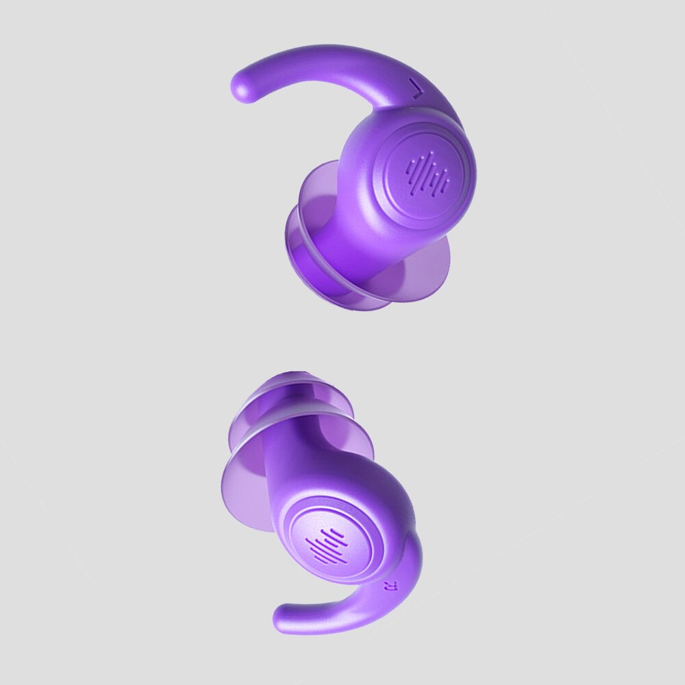 Tampões de ouvido à prova de som do silicone tapones para orelhas de redução de ruído do sono earplug espuma macia dormir tampões de ouvido anti-ruído: A-2 layers-purple