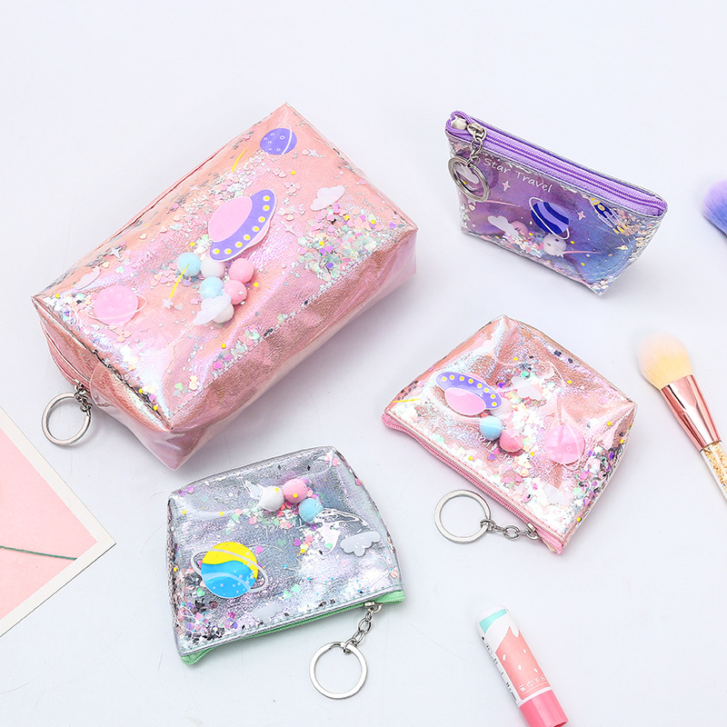 Miyahouse Quicksand maquillage sac Laser Sequin femmes fermeture éclair cosmétique organisateur stockage voyage Portable beauté lavage pochette étui sac