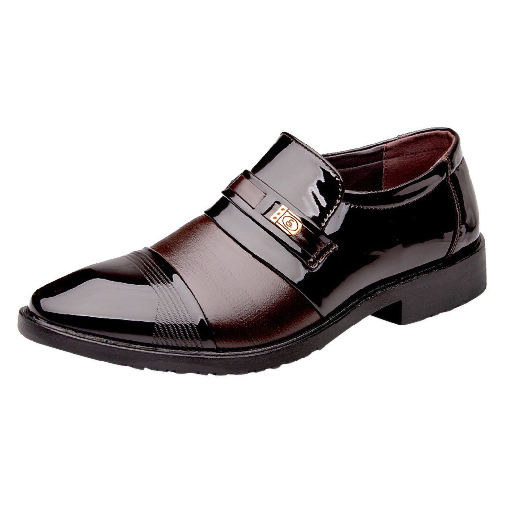KLV Men's Ballroom Dance Shoes Men's Boy's Ballroom Tango Business Leather Shoes Comfortable Male Suit Shoes#3: Brown / 10.5