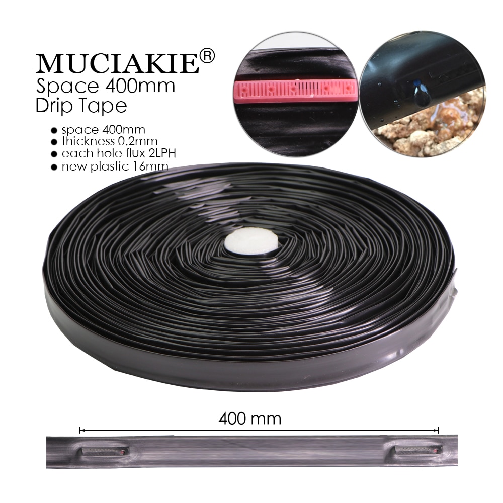 Muciakie 100/50M Ruimte 400 Mm Landbouw Druppelirrigatie Tape 16 Mm Drip Tape Kas Bevloeiing Soacker slang