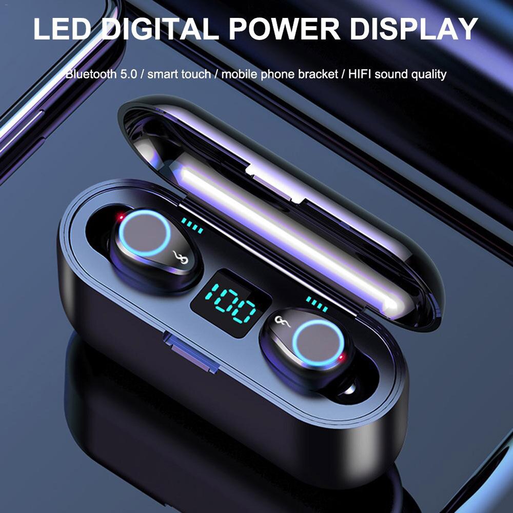 Bluetooth draadloze hoofdtelefoon met microfoon, waterdichte sport bluetooth oordopjes, hifi stereo hoofdtelefoon met ruisonderdrukking, oordopjes