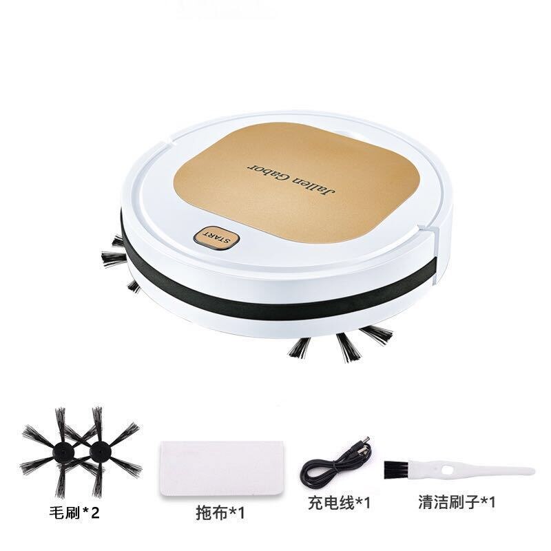 Robot Vacuum Cleaner 3in1 USB Charging Automatic Vacuum Cleaner Poweful Suction pet hair home dry wet Sweeping Mopping Cleaning: Gold
