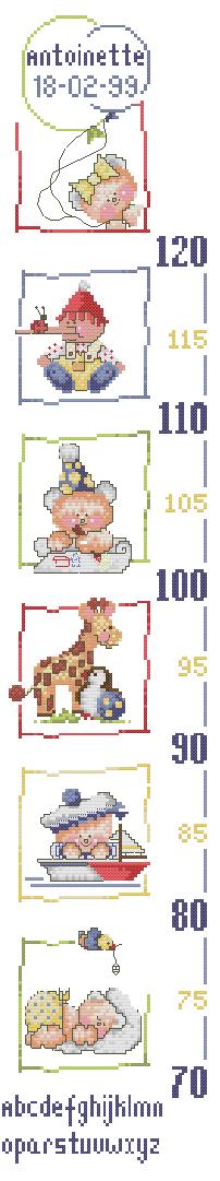 Height Chart Table With Length Scale Baby Counted Cross Stitch Kit Cross-stitching Package Cross Stich to Your Baby SG038