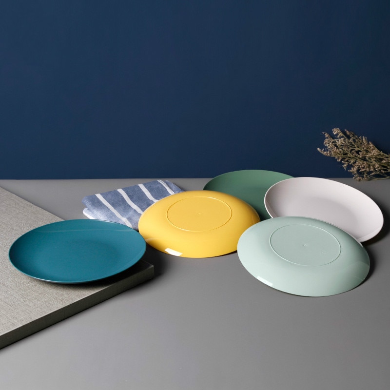 Assiette à Sauce alimentaire en plastique, petit tableau de dégustation de vinaigre, assiettes à collation créatives Imitation porcelaine assiette de fruits de ménage ronde