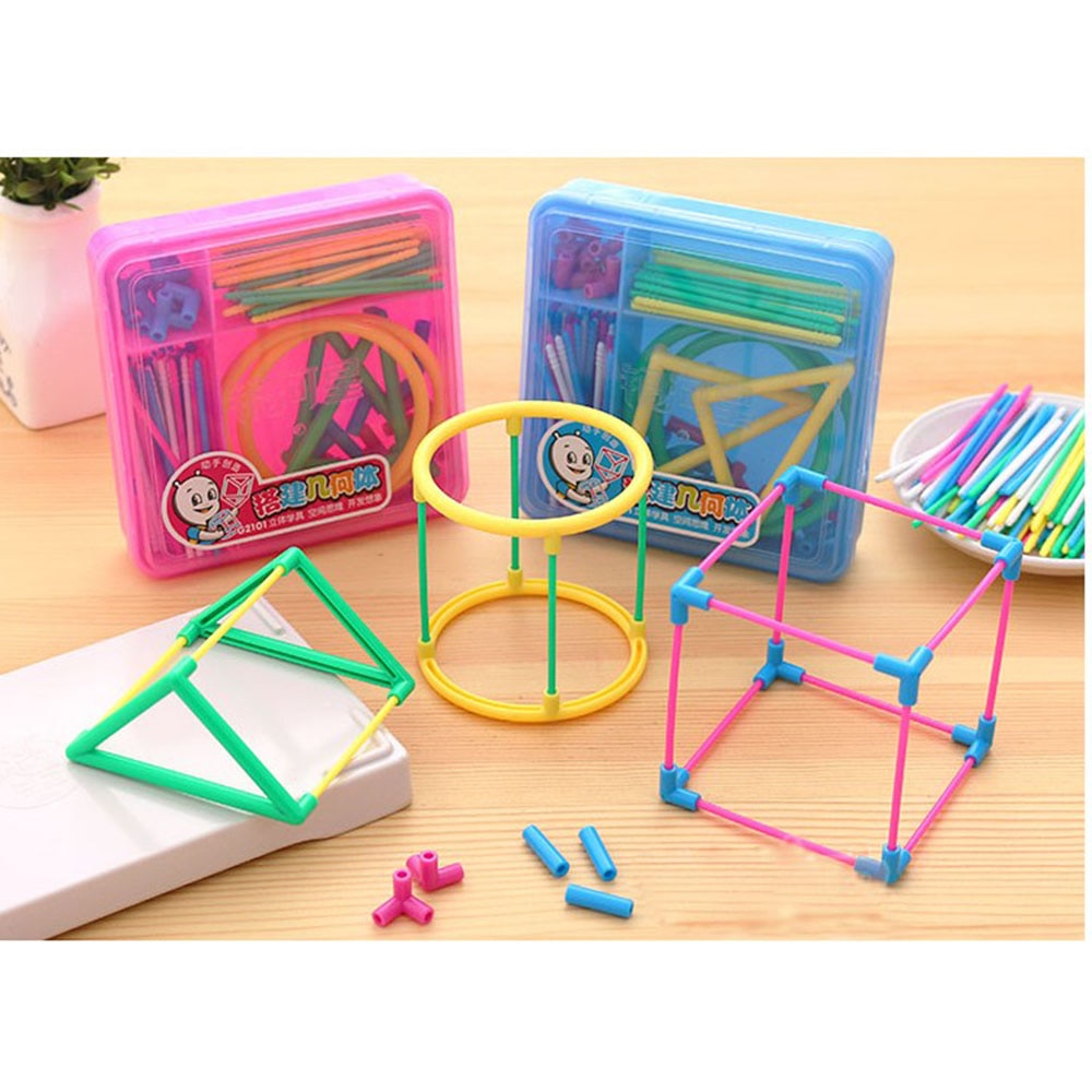 1 set primär matematik utbildningsverktyg diy abs solid geometri modell