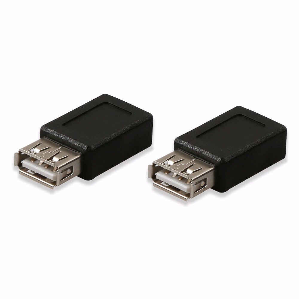 2 unids/lote USB 2,0 A hembra A USB B Mini 5 Pin hembra Adaptador convertidor