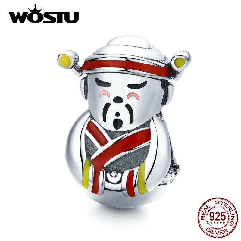 WOSTU 925 Sterling Silver The God of wealth Beads Lucky Charm Fit Original Bracelet Necklace Year Jewelry CQC1373